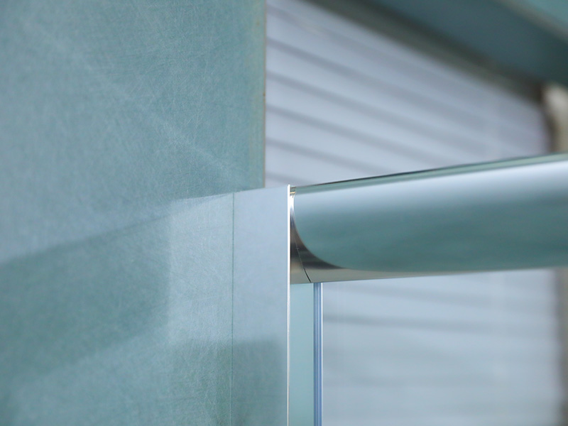 RE Khung nhôm Chrome Kính cường lực Vách tắm trượt vuông có khay RE Khung nhôm Chrome Kính cường lực Vách tắm trượt vuông có khay