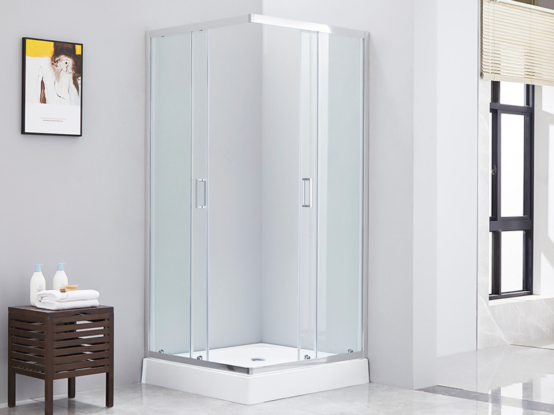 Vách tắm vòi sen trượt bằng kính cường lực trong suốt SQ, có khay